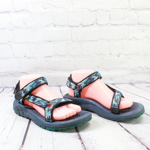 TEVA Blue Nylon Camo Water Sandals Hiking Shoes Size 8 - Picture 3 of 9